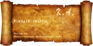 Kunyik Anita névjegykártya